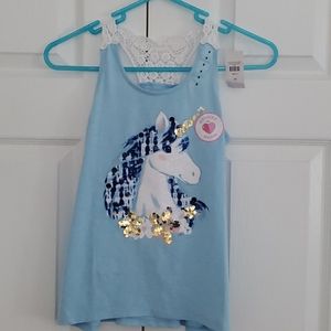 Justice Reversible Sequin Unicorn Tank Top
